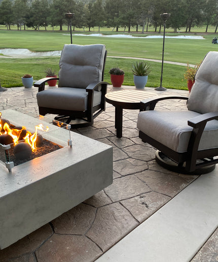 Mallin Georgetown 6-Piece Sofa Set with Firepit - Bronze / Verona Mushroom