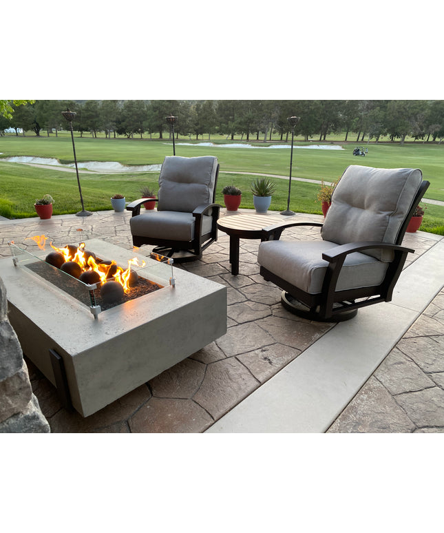 Mallin Georgetown 6-Piece Sofa Set with Firepit - Bronze / Verona Mushroom