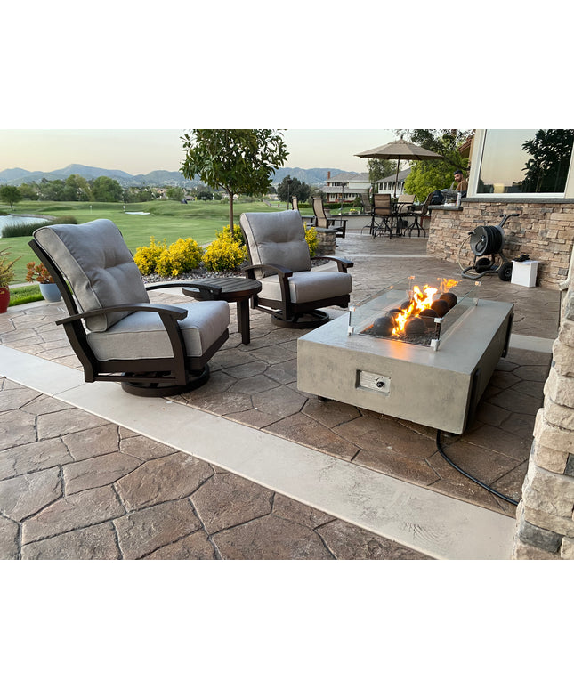 Mallin Georgetown 6-Piece Sofa Set with Firepit - Bronze / Verona Mushroom