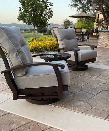Mallin Georgetown 6-Piece Sofa Set with Firepit - Bronze / Verona Mushroom