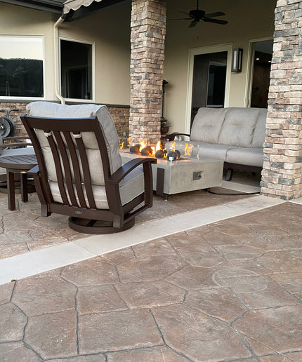 Mallin Georgetown 6-Piece Sofa Set with Firepit - Bronze / Verona Mushroom