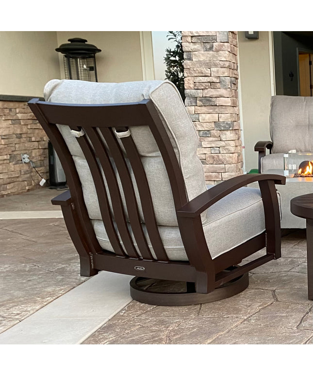 Mallin Georgetown Cushion Spring Swivel Lounge Chair GT-486 - Bronze / Verona Mushroom