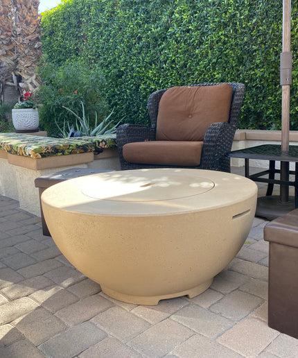 American Fyre Designs 36"Diameter x 16-1/2"H Round Fire Bowl 736-CB-11-M2 - Cafe Blanco