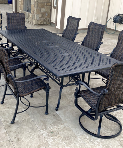 Gensun Grand Terrace 48"W x 112"D x 29"H Rectangle Dining Table 103400C4 - Desert Bronze