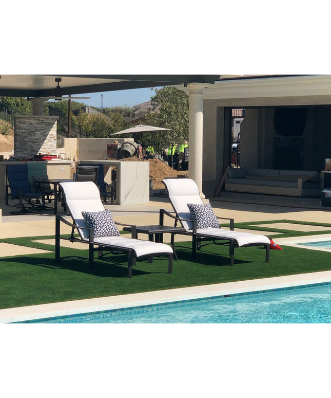Tropitone Kenzo 3-Piece Padded Sling Chaise Lounge Set - Graphite / Snow