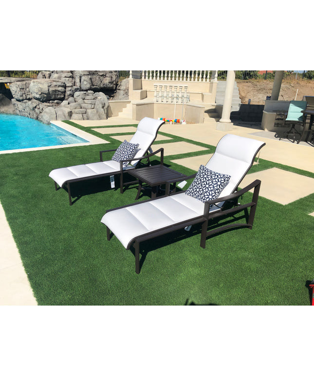Tropitone Kenzo 3-Piece Padded Sling Chaise Lounge Set - Graphite / Snow
