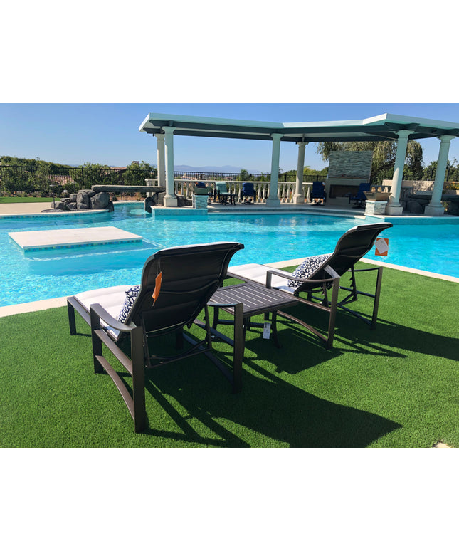 Tropitone Kenzo 3-Piece Padded Sling Chaise Lounge Set - Graphite / Snow