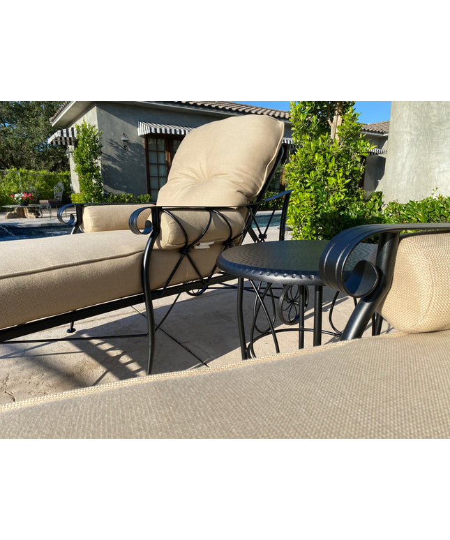 Woodard Derby 3-Piece Cushion Chaise Lounge Set - Textured Black / Michelangelo Toast