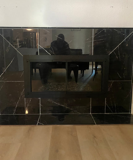 Brentwood Transitional Fireplace Doors - Matte Black