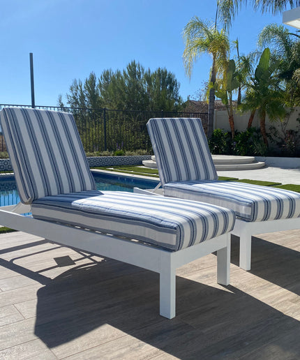 Telescope Leeward 2-Piece Cushion Chaise Lounge Set - Snow / Denim