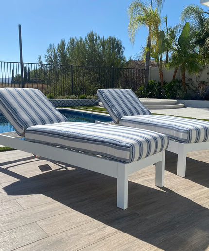 Telescope Leeward 2-Piece Cushion Chaise Lounge Set - Snow / Denim