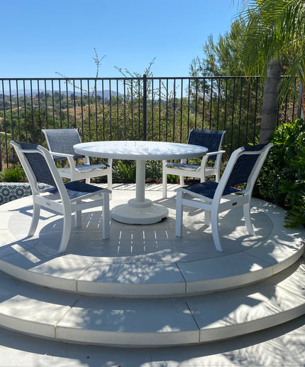Telescope Leeward 5-Piece MGP Sling Dining Set - Snow / Navy