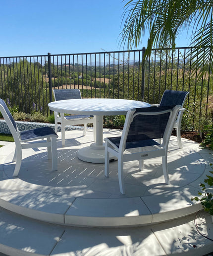 Telescope Leeward 5-Piece MGP Sling Dining Set - Snow / Navy