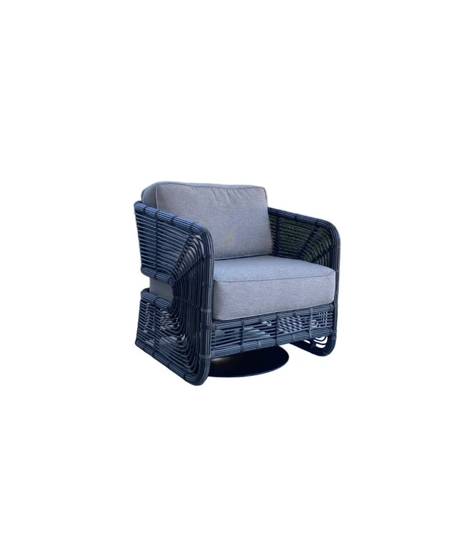 Woodard Carver Cushion Swivel Lounge Chair S675015 - Rumor Slate