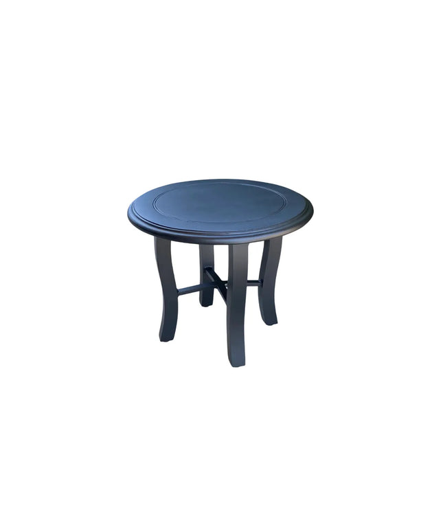 Woodard Solid Cast 22"Diameter x 19"H Round Round Side Table w/ Carson Base 5P2400-09222 - Textured Black