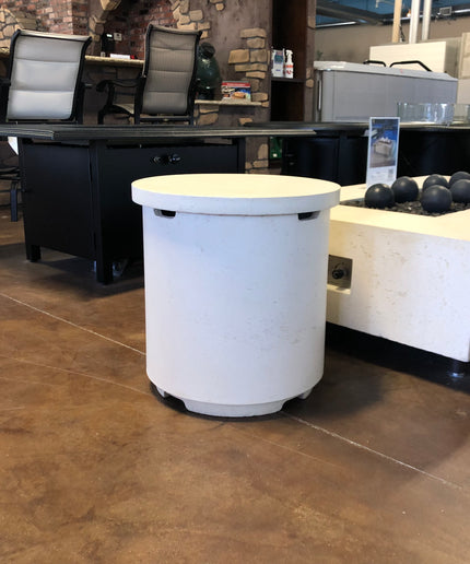 American Fyre Designs 20-3/4"Diameter x 21"H Contempo Tank End Table 8510-TR - Travertine