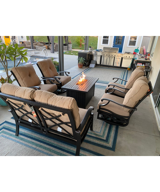 Mallin Anthem Cushion Spring Swivel Rocking Lounge Chair AN-586 - Autumn Rust / Rochelle Spice