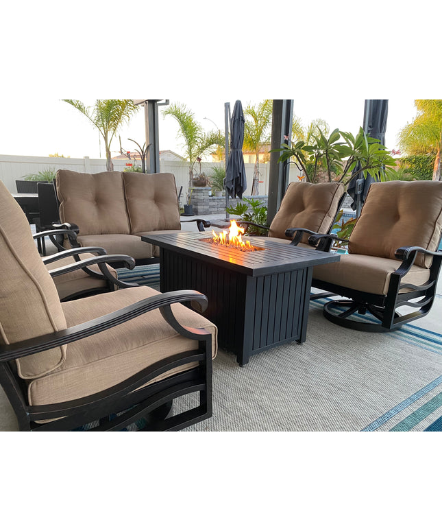 Mallin Anthem Cushion Spring Swivel Rocking Lounge Chair AN-586 - Autumn Rust / Rochelle Spice