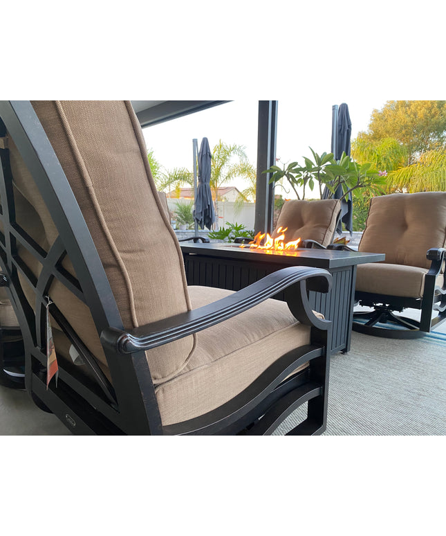 Mallin Anthem Cushion Spring Swivel Rocking Lounge Chair AN-586 - Autumn Rust / Rochelle Spice