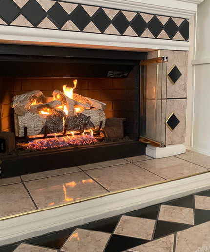 24" Real Fyre Charred Mountain Birch Gas Log Set with Remote Ignition