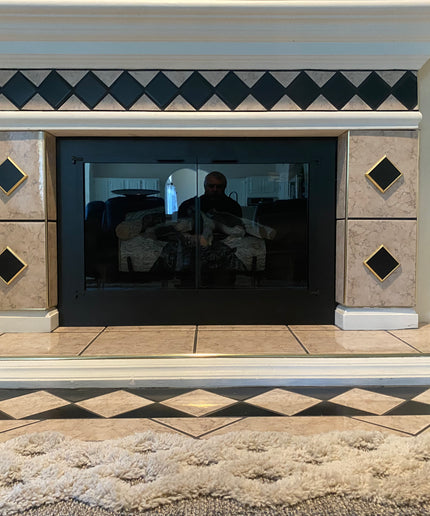 Brentwood Transitional Fireplace Doors - Matte Black