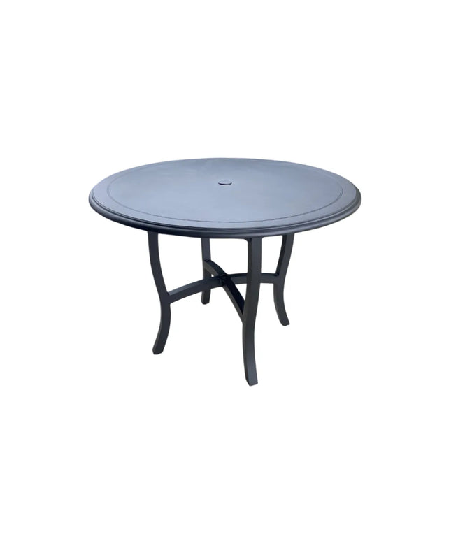 Woodard Solid Cast 48" Round Cast Aluminum Counter Table w/ Carson Base 5P5500-09248B - Textured Black