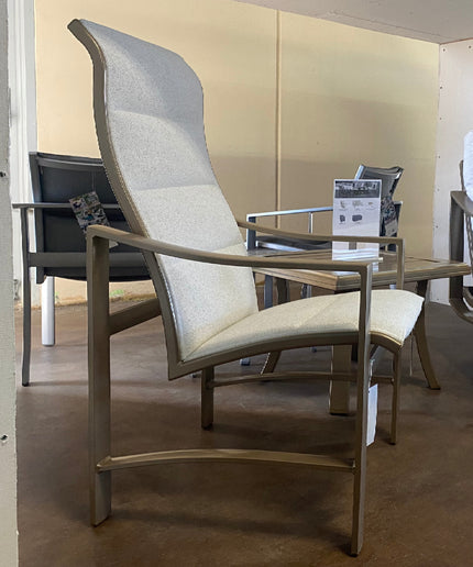 Tropitone Kenzo Padded Sling High Back Dining Chair 381501PS - Almond / Parchment