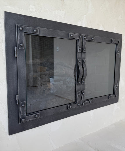 Nottingham Traditional Fireplace Doors - Burnished Latte