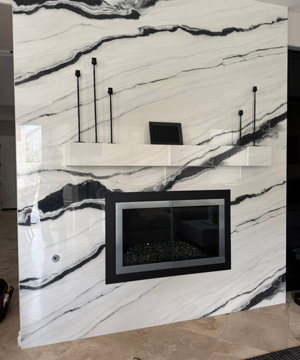Beverly Hills Modern Fireplace Doors - Matte Black / Brushed Chrome