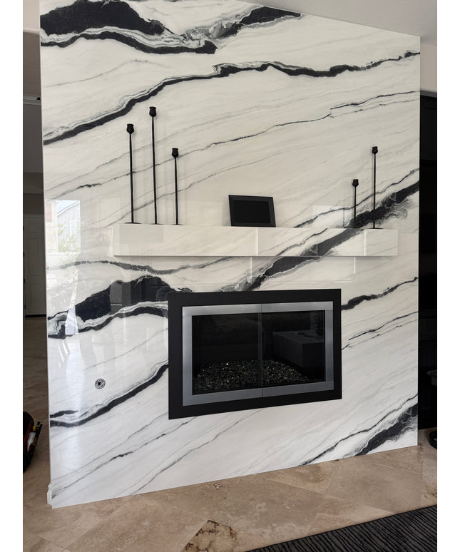 Beverly Hills Modern Fireplace Doors - Matte Black / Brushed Chrome