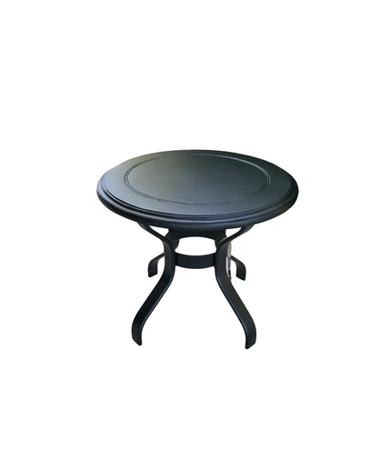 Woodard Solid Cast 22"Diameter x 18-1/2"H Round End Table w/ Alternative Base 09222 + 82240 - Textured Black