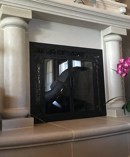Vienna Traditional Fireplace Doors - Metallic Latte