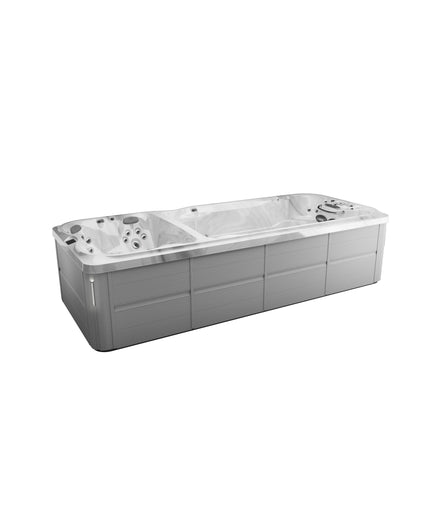 Jacuzzi® J-19™ PowerPro™ Dual Temp Swim Spa Package - Platinum Brushed Gray