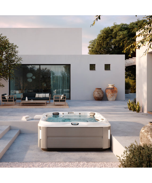 Jacuzzi® J-375™ Hot Tub Package - Platinum Brushed Gray