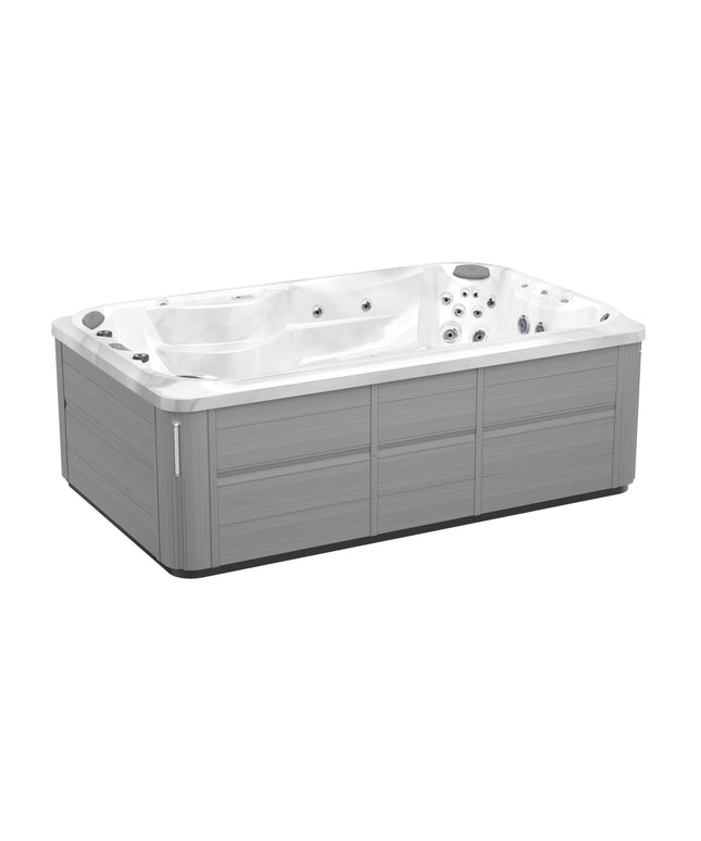 2026 Jacuzzi® J-13™ PowerPlay™ Swim Spa Package - Platinum Brushed Gray