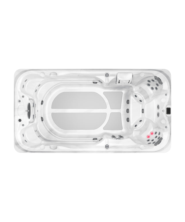 2026 Jacuzzi® J-14™ PowerActive™ Swim Spa Package - Platinum Smoked Ebony