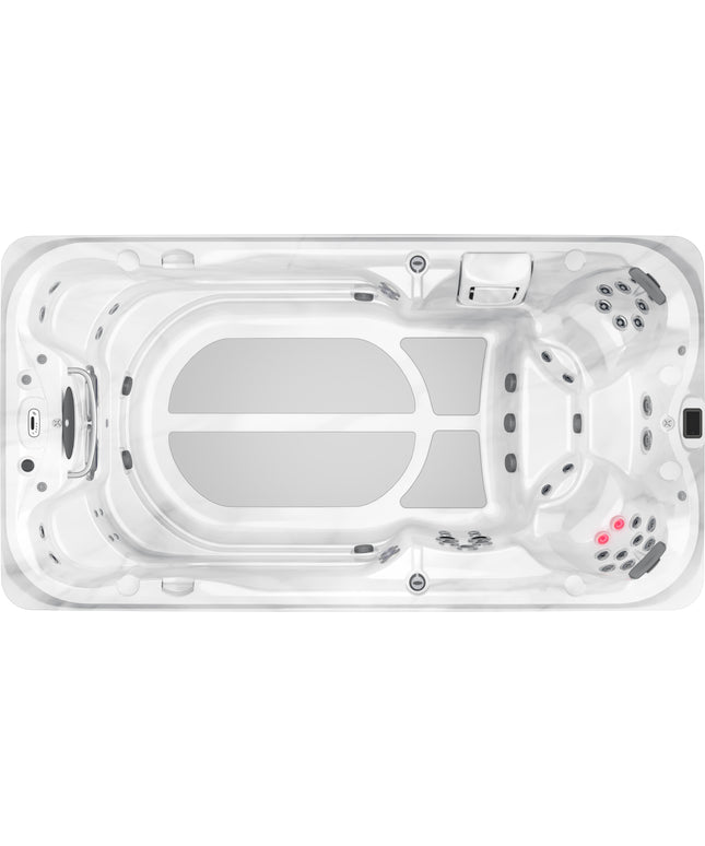 2026 Jacuzzi® J-14™ PowerPro™ Swim Spa Package - Platinum Smoked Ebony