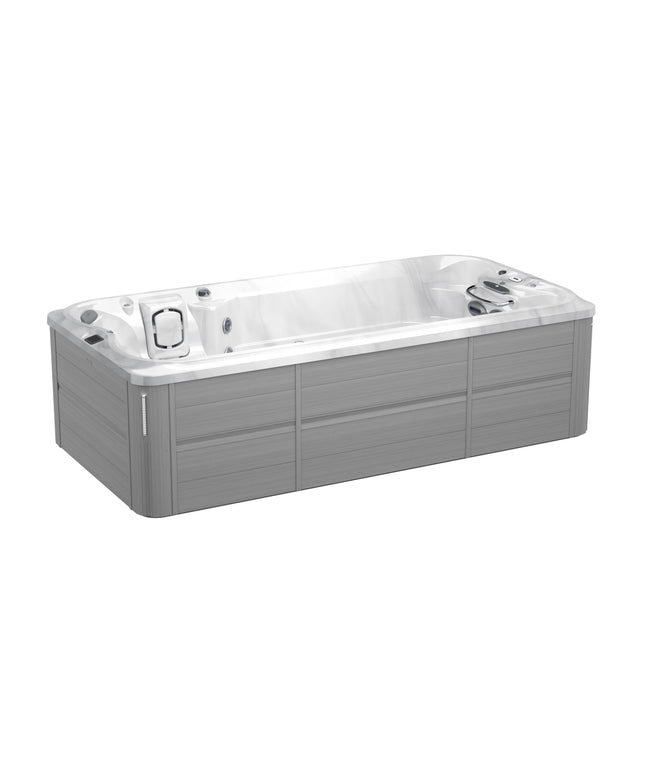 2026 Jacuzzi® J-16™ PowerPro™ Swim Spa Package - Platinum Brushed Gray