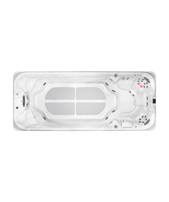 2026 Jacuzzi® J-19™ PowerActive™ Swim Spa Package - Platinum Brushed Gray