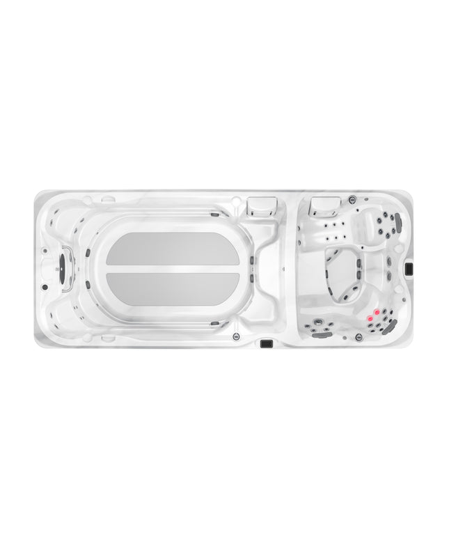 2026 Jacuzzi® J-19™ PowerActive™ Dual Temp Swim Spa Package - Platinum Smoked Ebony