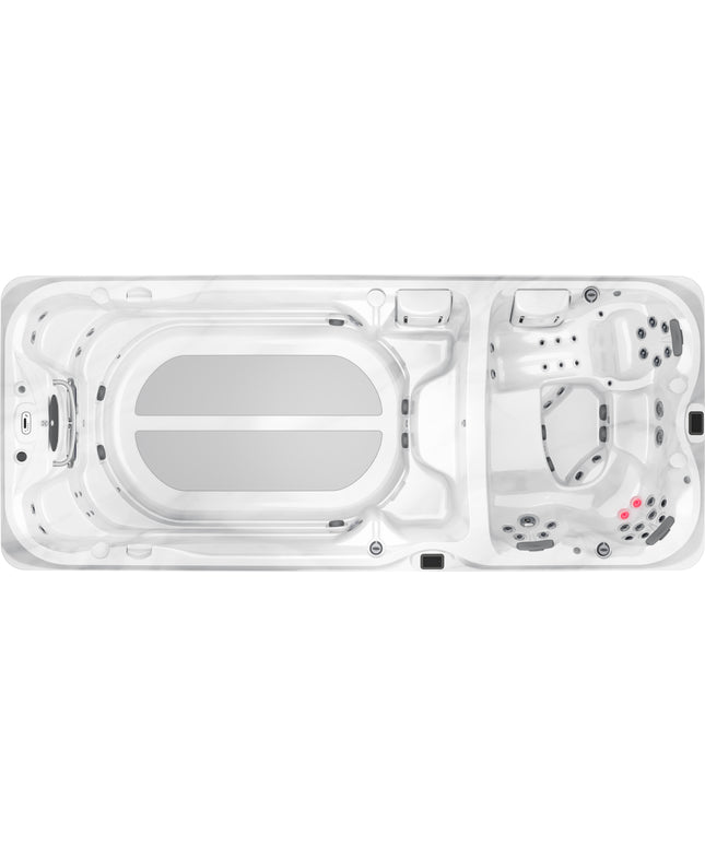 2026 Jacuzzi® J-19™ PowerPro™ Dual Temp Swim Spa Package - Platinum Brushed Gray