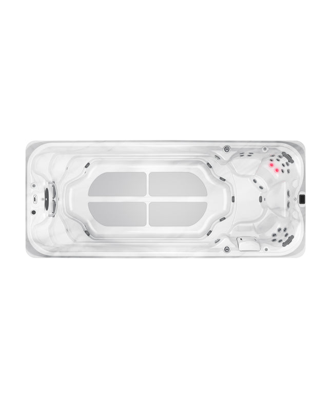 2026 Jacuzzi® J-19™ PowerPro™ Swim Spa Package - Platinum Brushed Gray