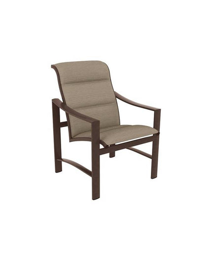 Tropitone Kenzo Padded Sling Low Back Dining Chair 381537PS - Rich Earth / Light Brewed