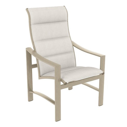 Tropitone Kenzo Padded Sling High Back Dining Chair 381501PS - Almond / Parchment