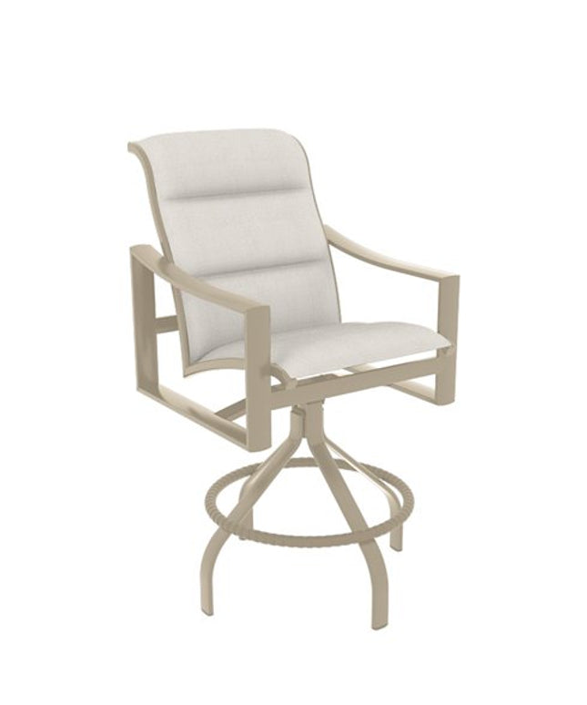 Tropitone Kenzo Padded Sling Bar Stool 28" 381527PS28 - Almond / Parchment