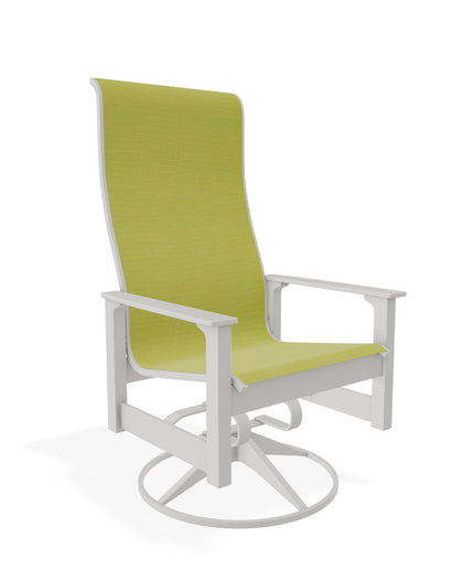 Telescope Leeward 7-Piece MGP Sling Dining Set - Snow / Lime