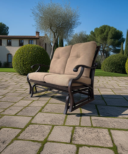 Mallin Volare Cushion Love Seat Glider VO-856 - Autumn Rust / Rochelle Spice
