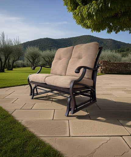 Mallin Volare Cushion Love Seat Glider VO-856 - Autumn Rust / Rochelle Spice