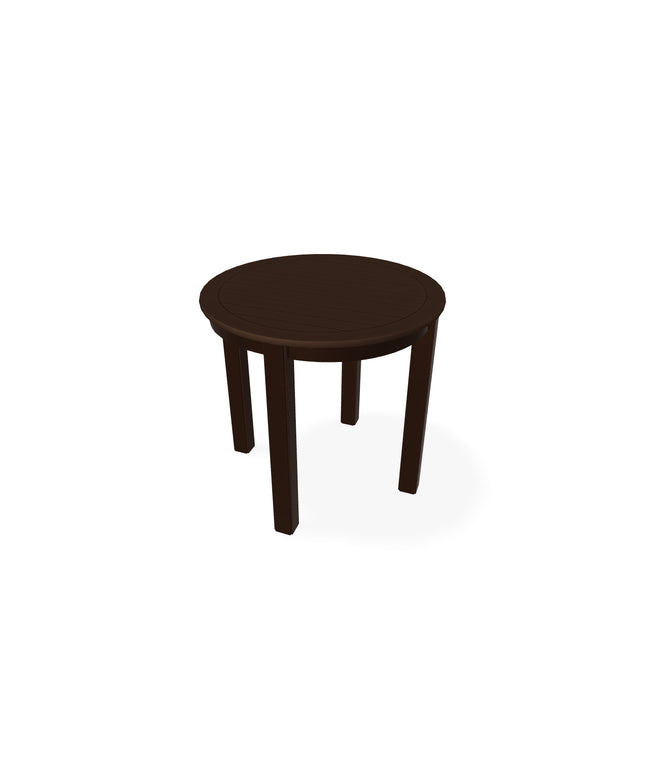 Telescope 20.75"Diameter x 19.5"H Round MGP Slat Top End Table 514K - Kona