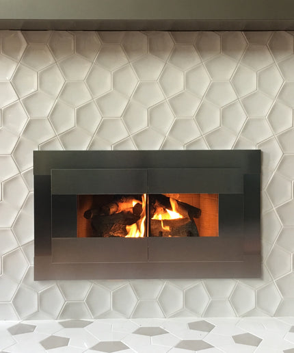 Hollywood Modern Fireplace Doors - Brushed Chrome